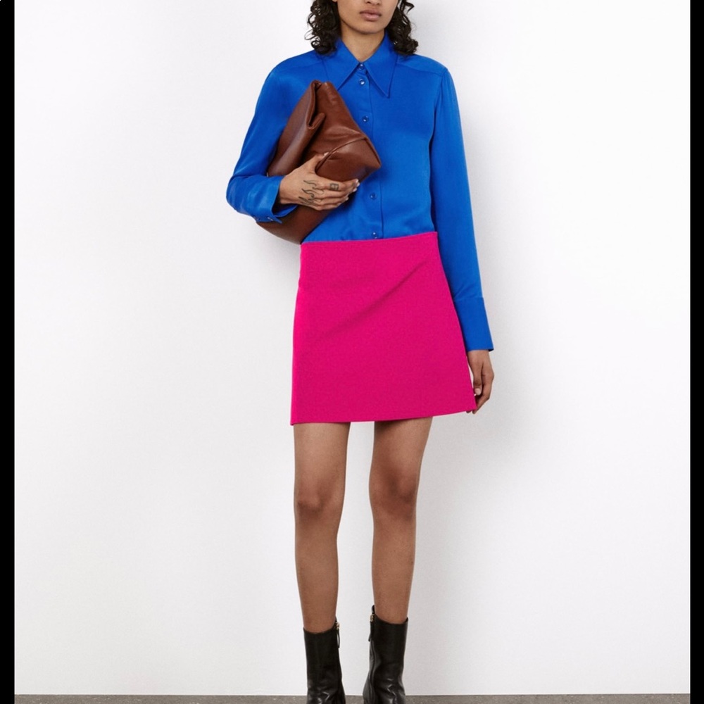 Zara Fuchsia High Waisted Mini Skirt (never worn! With tags)